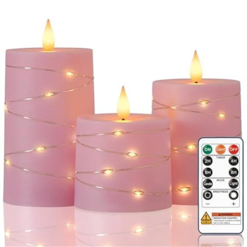 Battery Operated LED Candles Remote Timer Set